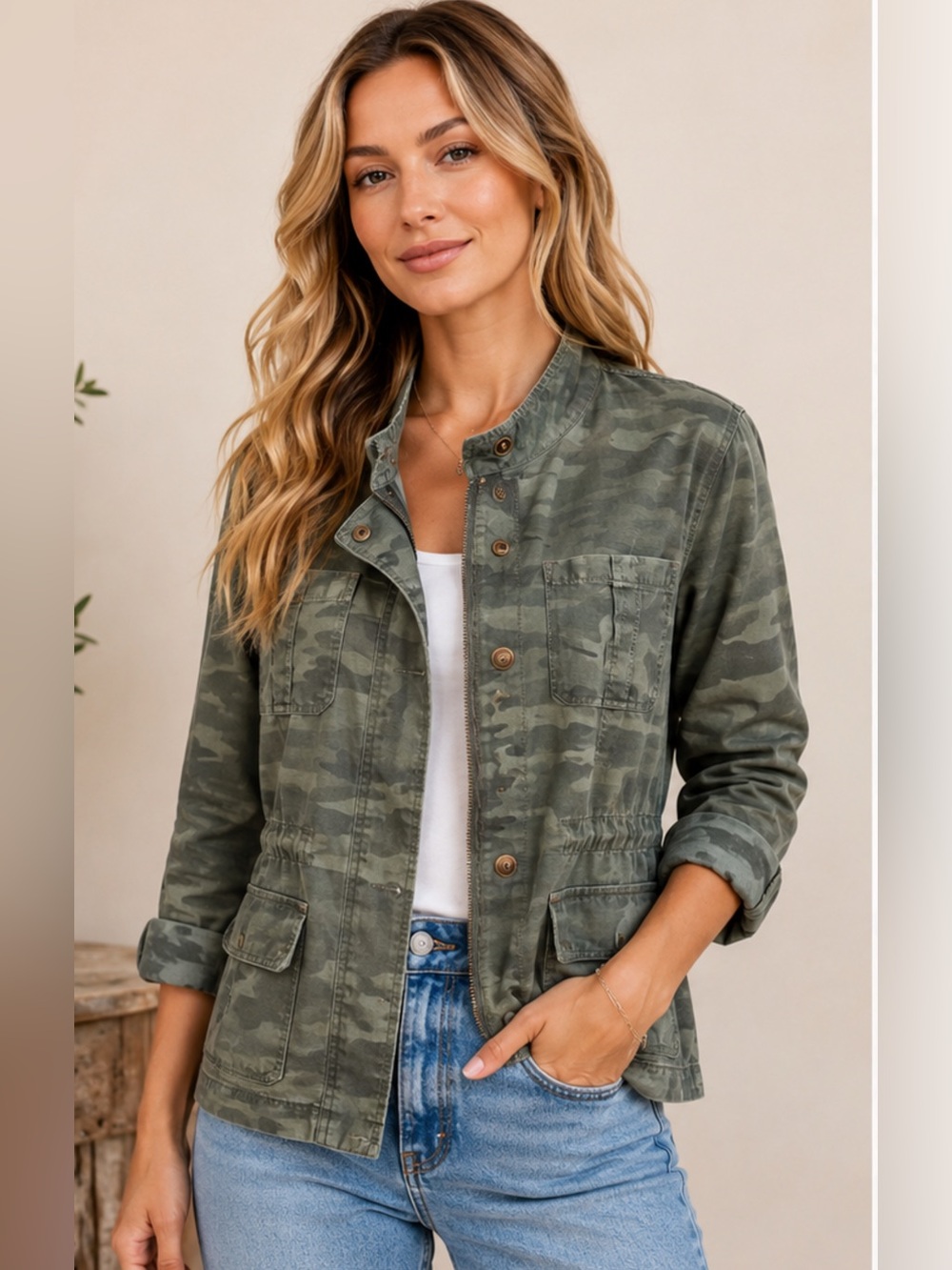 Sanctuary Camo Utility Style Jacket - Medium